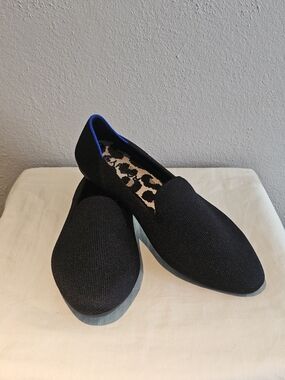 Rothy's The Almond Loafer Black with Blue Trim Women's Size 7